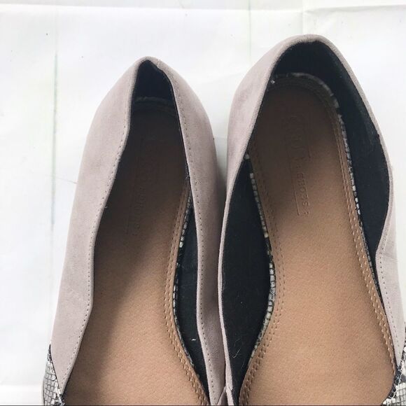 ASOS Vibrant Pointed Contrast Panel Tan Flats 8.5W - Picture 6 of 6